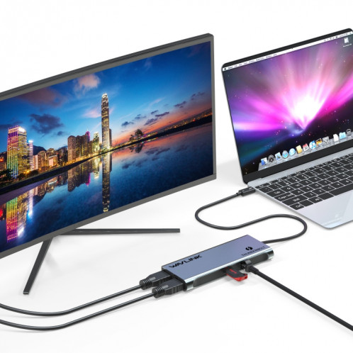 WAVLINK WL-UTD05 Extension multifonction 4 en 1 Type-C vers DP Connecteur Thunderbolt 3 Transfert 4K SW4661369-08