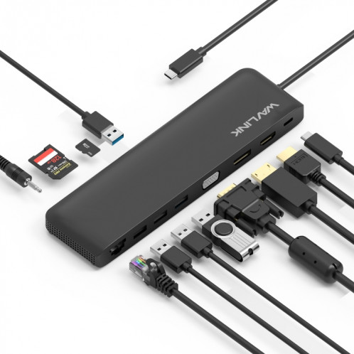 WAVLINK WL-UMD04 Adaptateur Hub Portable USB-C vers HD / DVI / VGA Slim Converter Type-C SW4666664-07
