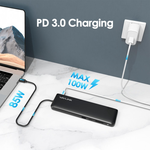 WAVLINK WL-UMD04 Adaptateur Hub Portable USB-C vers HD / DVI / VGA Slim Converter Type-C SW4666664-07
