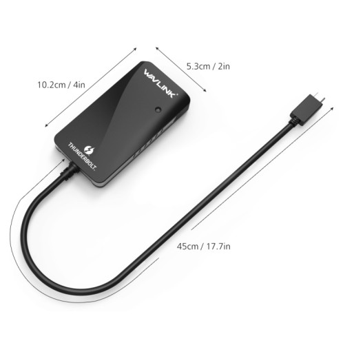 WAVLINK WL-UTA01D Type-C Thunderbolt 3 vers double adaptateur DisplayPort convertisseur séparateur SW46681146-08