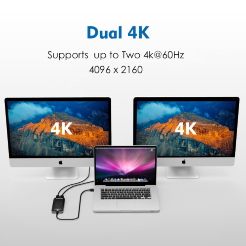 WAVLINK WL-UTA01H Type-C Thunderbolt 3 vers double adaptateur répartiteur d'extension multi-écran HDMI SW4669157-07