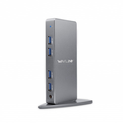 WAVLINK WL-UG69DK7 ordinateurs portables type-c Station d'accueil universelle de bureau adaptateur HUB en alliage d'aluminium (prise ue) SW201C611-07