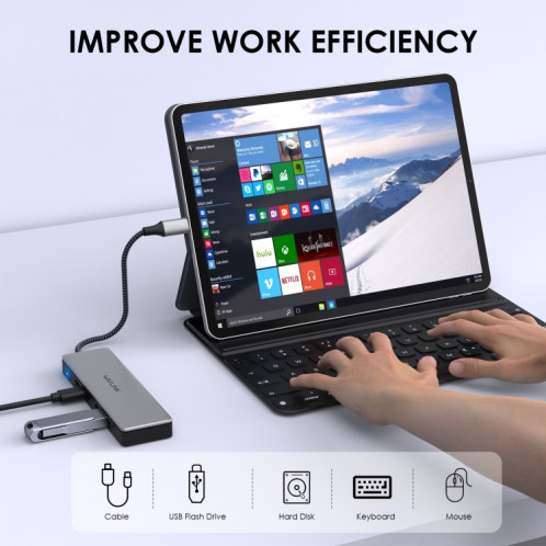 WAVLINK WL-UHP3411 Hub de transfert de données 10G Adaptateur 4-en-1 Type-C vers 4 ports USB-C 3.2 Gen2 SW46821365-08