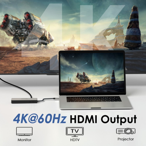 WAVLINK WL-UHP3414 100W puissance 10Gbps 4K HDMI USB-C Dock HUB 3xUSB3.2 Gen 2 + Port Ethernet 2.5G SW4684471-09