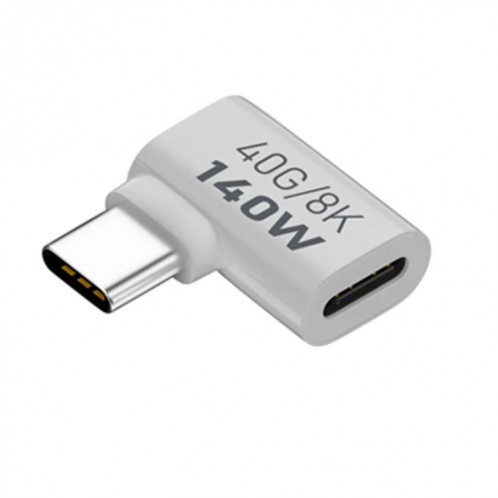 Adaptateur de transmission USB 3.1 Type-C vers Type-C 40 Gbit/s 8K Charge 140 W 5 A, Spécifications : Courbure latérale type C mâle vers femelle SH01051261-011