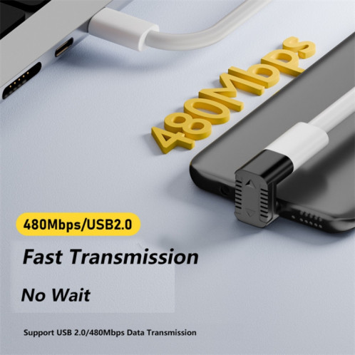 Adaptateur de type C femelle vers micro USB mâle, transmission de données, spécification : type C femelle vers micro mâle, coude droit. SH2703429-08