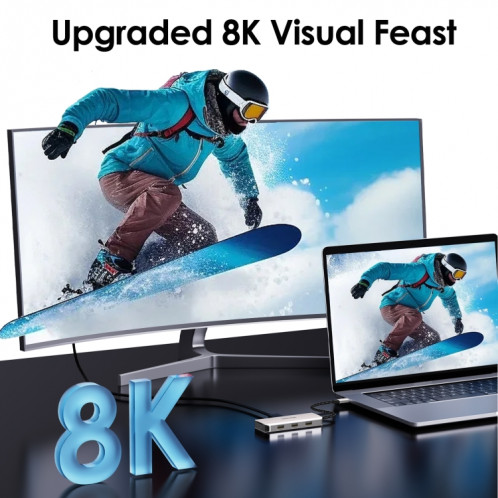 WAVLINK WL-UMD307 Type-C vers 2DP + 4K HD + VGA + 3 x Station d'accueil HUB USB2.0 SW4830996-011