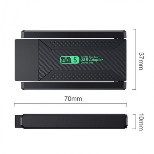 ZT02 pour ordinateur de bureau ordinateur portable double bande sans pilote USB3.0 5G 1200Mbps WiFi adaptateur sans fil SH48311176-07