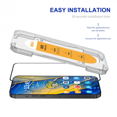 Pour Motorola Moto G54 ENKAY, installation facile, Film complet en verre de silicium à haute teneur en alumine SE71011719-09