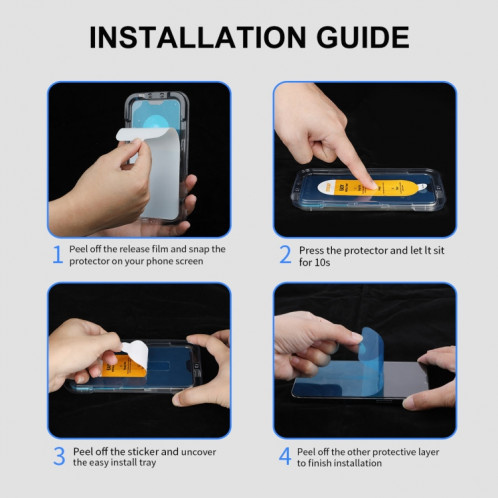 Pour Motorola Moto G54 ENKAY, installation facile, Film complet en verre de silicium à haute teneur en alumine SE71011719-09