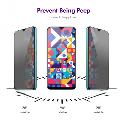 Pour Motorola Moto E22 4G / E22i 4G ENKAY Hat-Prince Film en verre trempé de confidentialité anti-regards à 28 degrés SE9911139-07