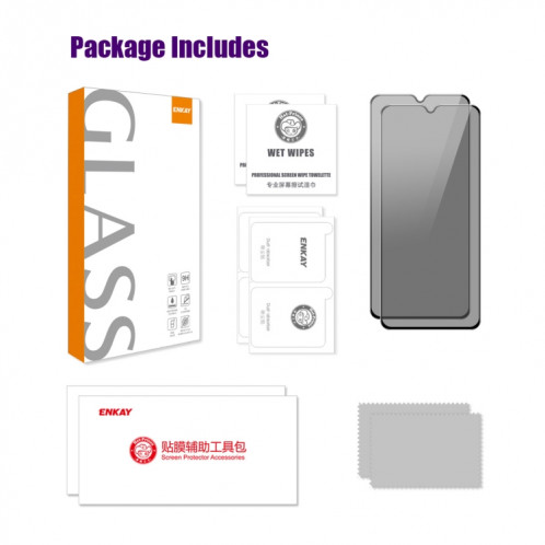 Pour Motorola Moto E22 4G / E22i 4G 2 pièces ENKAY Hat-Prince Film de verre trempé anti-regard à 28 degrés SE0011421-07