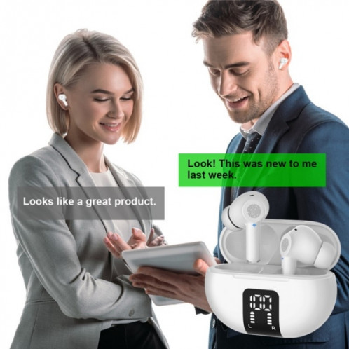 M10 casque de traduction vocale intelligente sans fil Bluetooth écouteurs de traduction en plusieurs langues (blanc) SH501A615-010