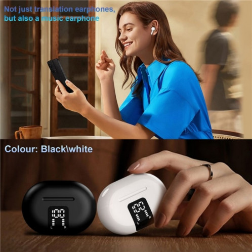 M10 casque de traduction vocale intelligente sans fil Bluetooth écouteurs de traduction en plusieurs langues (blanc) SH501A615-010