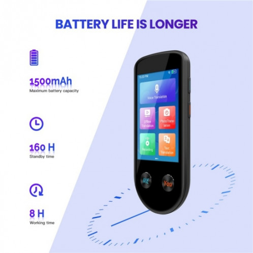 Traducteur intelligent V600S WiFi AI, écran tactile de 3,5 pouces, traducteur vocal, traduction de photos hors ligne SH54691721-08