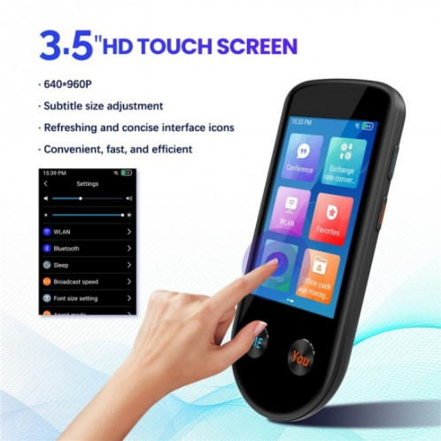 Traducteur intelligent V600S WiFi AI, écran tactile de 3,5 pouces, traducteur vocal, traduction de photos hors ligne SH54691721-08