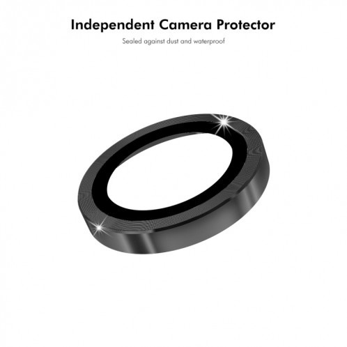 Pour Motorola Moto G14 ENKAY Hat-Prince 9H Objectif de caméra arrière Film de verre trempé en alliage d'aluminium (noir) SE201A1500-06