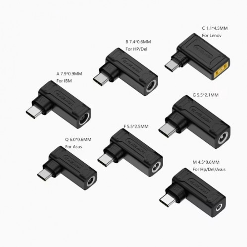 Adaptateur de charge d'ordinateur 140 W DC 5 V/9 V/20 V femelle vers USB-C/Type-C mâle (DC 7406 B) SH301B269-06