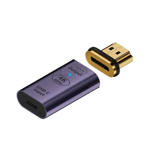 Adaptateur convertisseur type-c femelle vers HDMI 2.0 mâle prise magnétique HD 4K 60 Hz (violet foncé) SH901C1380-07
