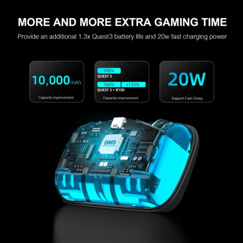 BOBOVR S3 Pro pour sangle de tête Meta Quest 3 VR avec batterie 10000mAh SH56371654-06
