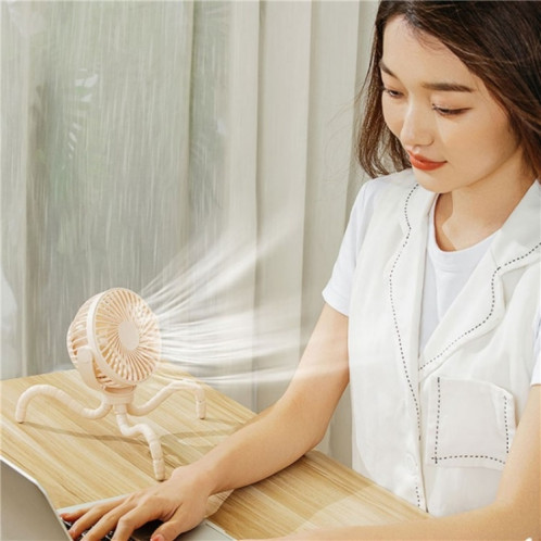 WX1020 Portable ventilateur d'été Flexible trépied poulpe bébé poussette ventilateur de bureau (rose) SH401C331-07