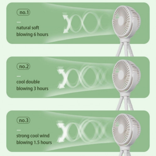 WX1020 Portable ventilateur d'été Flexible trépied poulpe bébé poussette ventilateur de bureau (vert) SH401B83-07