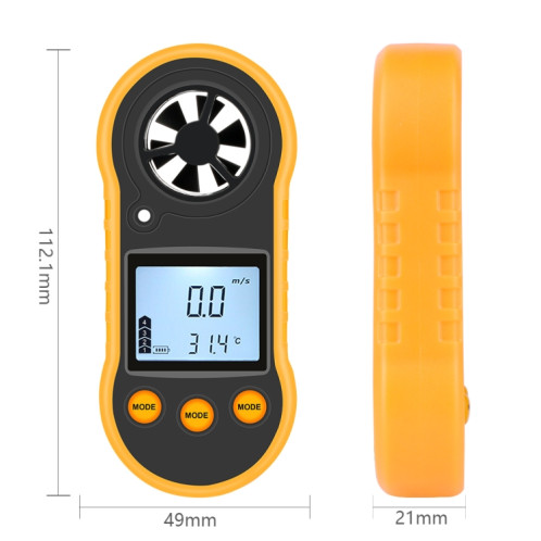 Instrument de mesure tenu dans la main de la vitesse du vent et de la température de l'anémomètre numérique RZ818 SH25661894-06