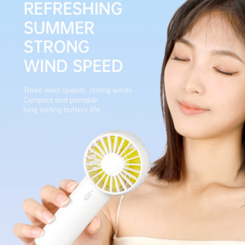 F10 3 vitesses de vent ventilateur de refroidissement d'été Rechargeable Mini ventilateur portatif refroidisseur (blanc) SH201C860-010