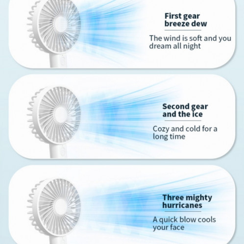 F35 avec trou de suspension ventilateur de refroidissement rechargeable ventilateur de poche puissant ventilateur de bureau 1200 mAh (bleu bébé) SH001A956-09
