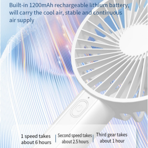 F35 avec trou de suspension ventilateur de refroidissement rechargeable ventilateur de poche puissant ventilateur de bureau 1200 mAh (bleu bébé) SH001A956-09