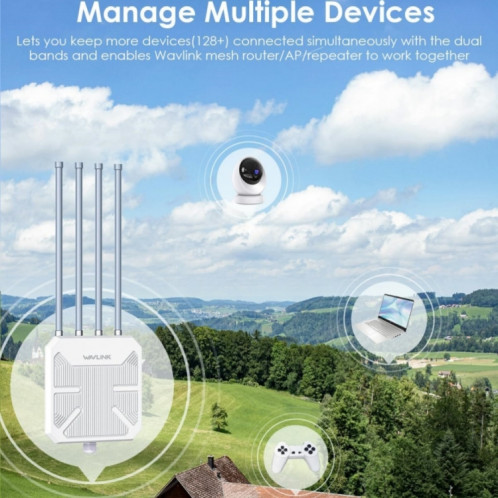 WAVLINK WN573HX3 AX3000 routeur double bande extérieur sans fil WiFi extérieur étanche, prise: prise américaine SW4101700-010