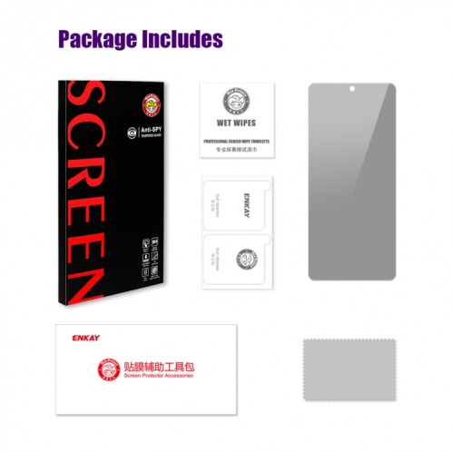 Pour Motorola Moto G Power 2024 ENKAY Hat-Prince Film en verre trempé anti-regard de confidentialité à 28 degrés SE25181911-07