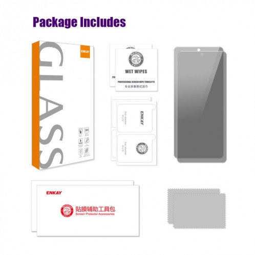 Pour Motorola Moto G34 5G 2 pièces ENKAY Hat-Prince Film de verre trempé anti-regard de confidentialité à 28 degrés SE261693-07