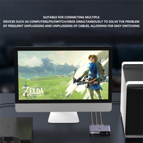 Q301 4K / 60hz HD adaptateur vidéo en alliage d'aluminium 3 entrées 1 sortie commutateur HDMI SH59671347-08