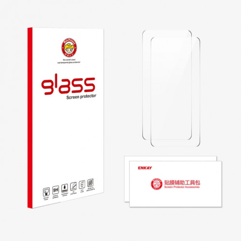 Pour Motorola Moto G Power 2024 2 pièces ENKAY 9H grand bord d'arc Film de verre trempé en aluminium-silicium élevé SE60051909-06