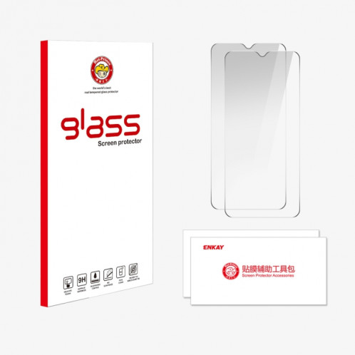 For Motorola Moto E13 4G 2pcs ENKAY 9H Big Arc Edge High Aluminum-silicon Tempered Glass Film SE60081586-06