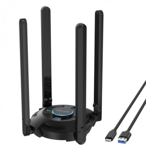 WAVLINK WN695X2 AX5400 Dongle USB WiFi 6 Récepteur 4 Antennes Adaptateur Sans Fil Tri-Bande SW6707813-09