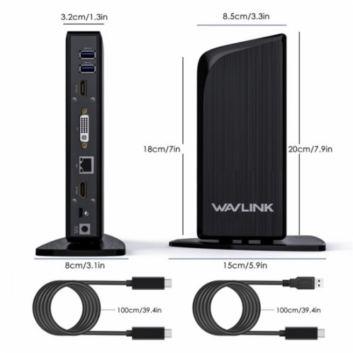 WAVLINK UG39PD1 Station d'accueil 13 en 1 Type-C pour triple moniteur 4K HD, prise : prise AU SW0804668-09