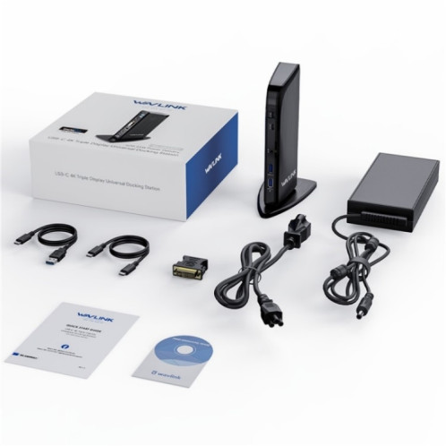 WAVLINK UG39PD1 Station d'accueil 13 en 1 Type-C pour triple moniteur 4K HD, prise : SW0803142-09