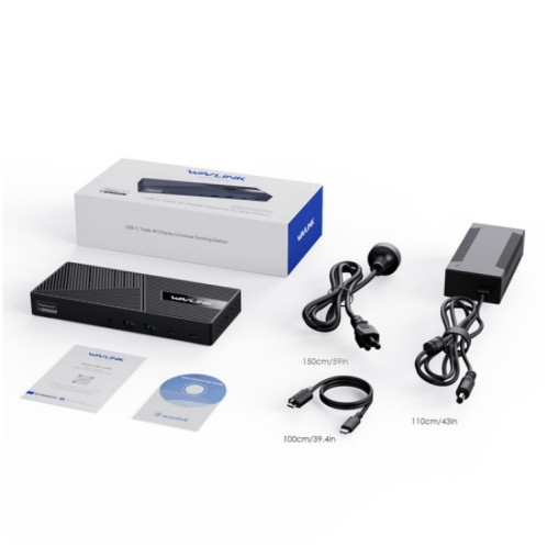 Station d'accueil pour ordinateur portable WAVLINK UG69PD25 Pro 100 W PD avec triple écran 4K, prise : prise américaine SW09011736-010