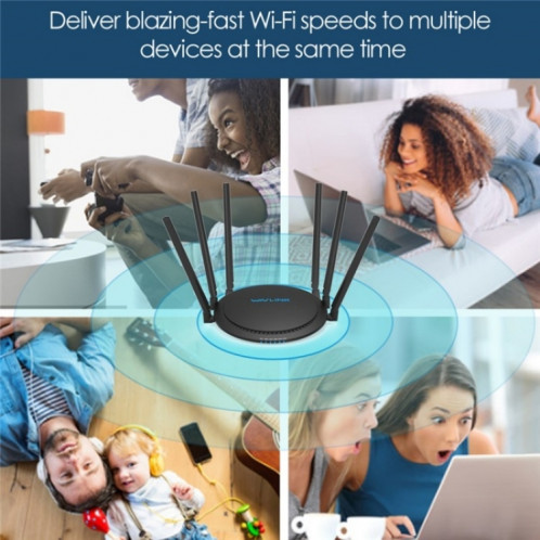 WAVLINK WN531A6 Répéteur sans fil double bande AC2100 Gigabit Ethernet Port Routeur WiFi, Prise : SW1103596-010
