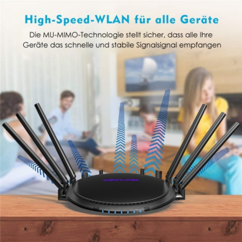 WAVLINK WN531A6 Répéteur sans fil double bande AC2100 Gigabit Ethernet Port Routeur WiFi, Prise : SW1103596-010