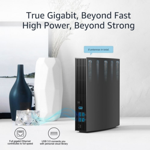 Routeur WiFi intelligent double bande Gigabit domestique WAVLINK WN538A8 avec écran LCD AC3200, prise : SW1303165-010
