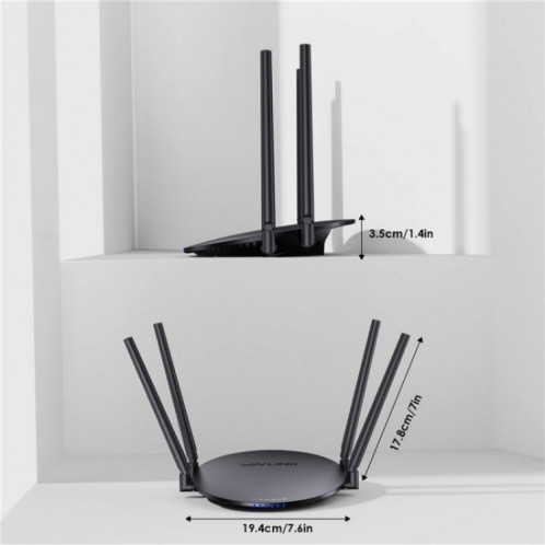 Routeur AP double bande WAVLINK WN530HG3 AC1200 Port Ethernet WAN / LAN 1000 Mbps, prise : SW32031865-010