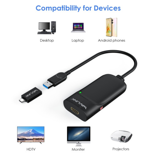 Adaptateur graphique vidéo USB 3.0 vers HDMI/multi-écrans WAVLINK UG3501H Super Speed SW7327765-010