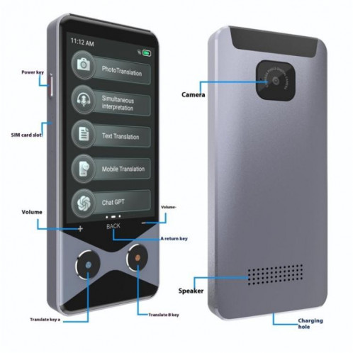V9000 Support 137 Languages AI Smart Translator 4G WiFi Offline Photo Translation Device SH7626766-09
