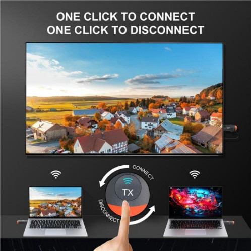 VRRIIS 093 Émetteur-récepteur vidéo haute définition, extension HDMI sans fil (noir et orange) SH701B1855-06