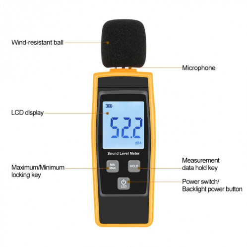 RZ1359 sonomètre numérique DB mètres testeur de bruit dans l'écran LCD décibels SH2825821-06