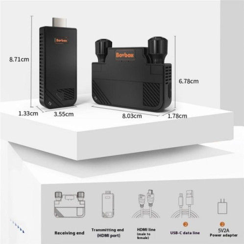 BOVBOX 091-HD, extension HDMI sans fil 100 m, émetteur-récepteur vidéo, prise américaine SH78011040-014