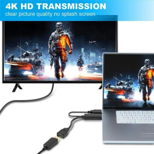 Câble adaptateur HDMI 2.0b mâle vers DP 1.4 femelle HD1, 4K 60 Hz, HDMI vers DisplayPort SH8320984-09